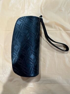 Oakley Brand New Black Embossed Logo Sunglasses Case with Wrist Strap